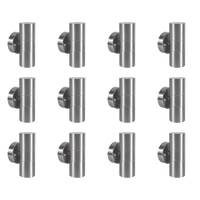 SCS06 4x/8x/12x Package LED Stainless Steel Cylinder Up Down Light 2 Directional Sconce Lighting with 12V Low Voltage 5W 3000K Bulb