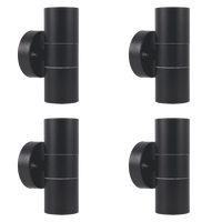 SCS06 4x/8x/12x Package LED Stainless Steel Cylinder Up Down Light 2 Directional Sconce Lighting with 12V Low Voltage 5W 3000K Bulb