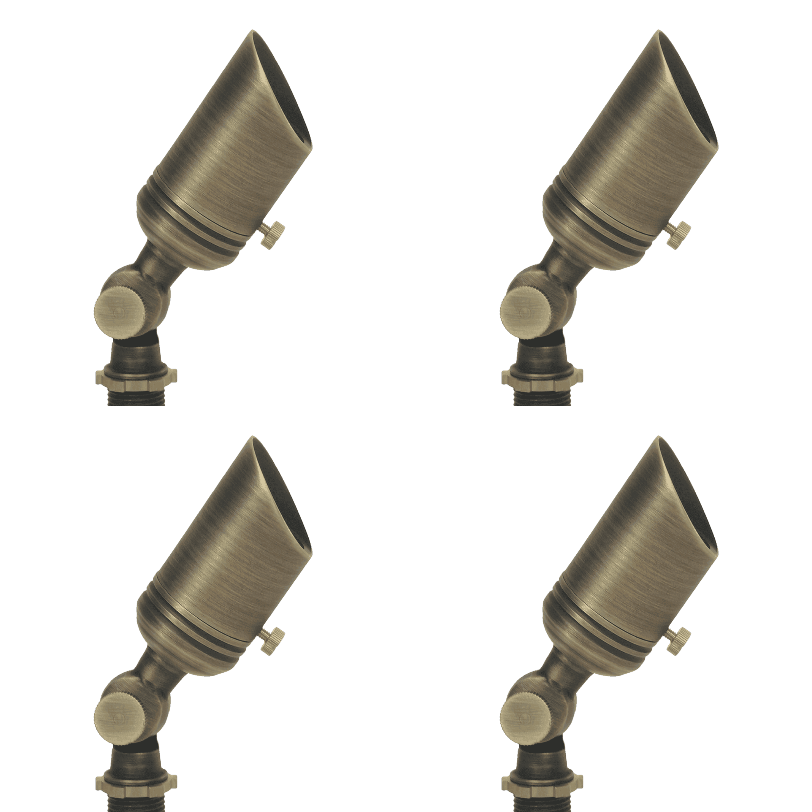 Outdoor Landscape Lighting LED 12V Low Voltage SPB02 4x/8x/12x Package 12V Low Voltage Small Directional Bullet Brass Spotlight Outdoor Landscape Lighting 2W 3000K Bulb 4 Pack