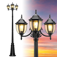 PLH02 Classic Black or White Aluminum 3-Head Post Light 92.5