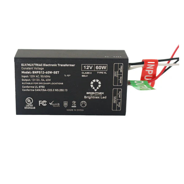 Outdoor Landscape Lighting LED 12V Low Voltage 12V/24V DC Low Voltage Dimmable Compact Transformers UL Listed LED Driver Indoor Rated 12V DC 60W