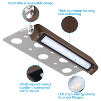ELA06 8-Pack 7 Inch 4.5W 2700K/5000K LED Retaining Wall Lights, Hardscape Color Changing 12V Low Voltage Landscape Lights