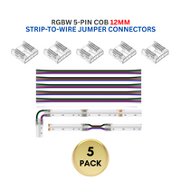5-Pack SLD 5-Pin Low-Voltage for RGBW COB Dotless Strip Light Connectors 12mm
