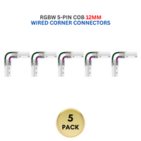 5-Pack SLD 5-Pin Low-Voltage for RGBW COB Dotless Strip Light Connectors 12mm