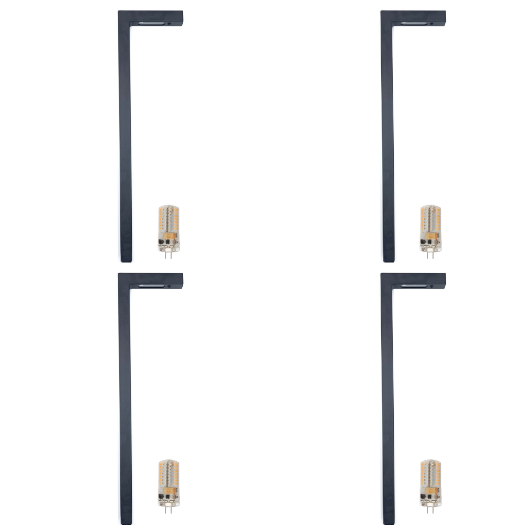 Outdoor Landscape Lighting LED 12V Low Voltage BPLP03 Aspen Brass Path Light 4x/8x/12x G4 2W Dimmable 2700K Package Low Voltage Outdoor Lighting 4 Pack Black