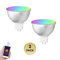 MR16 RGBCW 2700K-6000K 5W Smart WIFI LED Light Bulb, Energy Saving Color Changing 12V Outdoor LED Bulb Compatible with Alexa, Google Assistant, and Siri