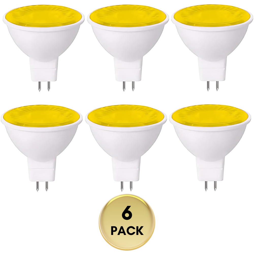 MR16 6-Pack 5W Colored LED Light Bulb, Energy Saving 12V Outdoor Holiday and Party Lighting