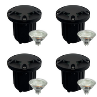 UNB07 4x/8x/12x Package Cast Brass 12V Low Voltage Round Multi-Directional LED In-ground Well Light IP65 Waterproof with 5W 3000K Bulb