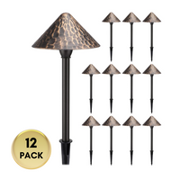 ALP49 12-Pack 3W 3000K Warm White Integrated LED Low Voltage Cast Aluminum Landscape Pathway Lights Package, Driveway Walkway Light