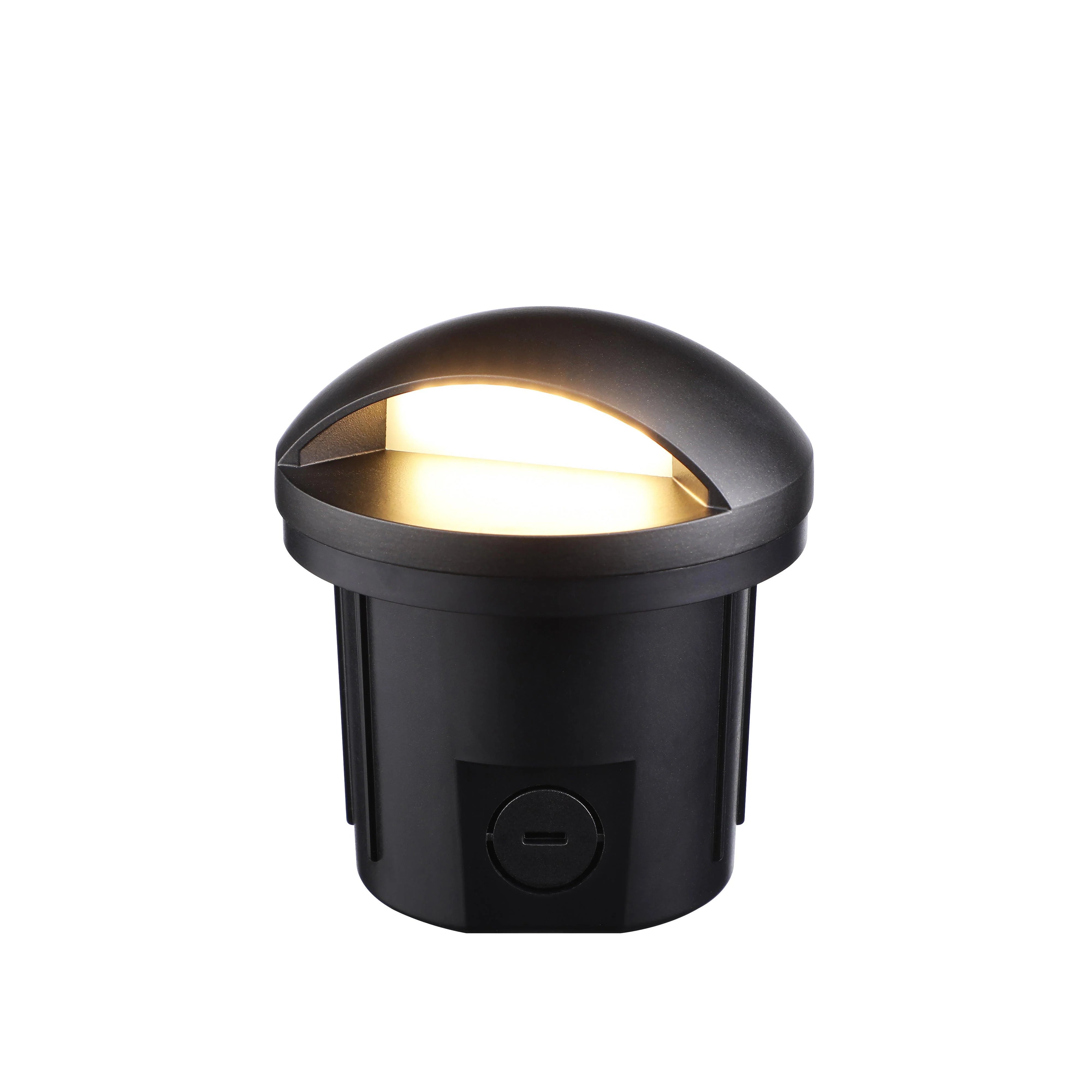UNAL01 Crescente Aluminum Round Surface Mount Mono-Directional Integrated 6W 3000K LED In-Ground Well Light Low Voltage Landscape Lighting