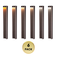 ALP16 6-Pack 5W 5CCT 1800K/2700K/3500K/4000K/5000K or Single-Color 3000K Warm White Integrated LED Landscape Aluminum Pathway Light Package, 12V Low Voltage Side Lit Path Lights