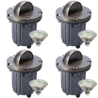 UNB02 4x/8x/12x Package Cast Brass 12V Low Voltage Half Moon Round LED In-ground Well Light IP65 Waterproof with 5W 3000K Bulb