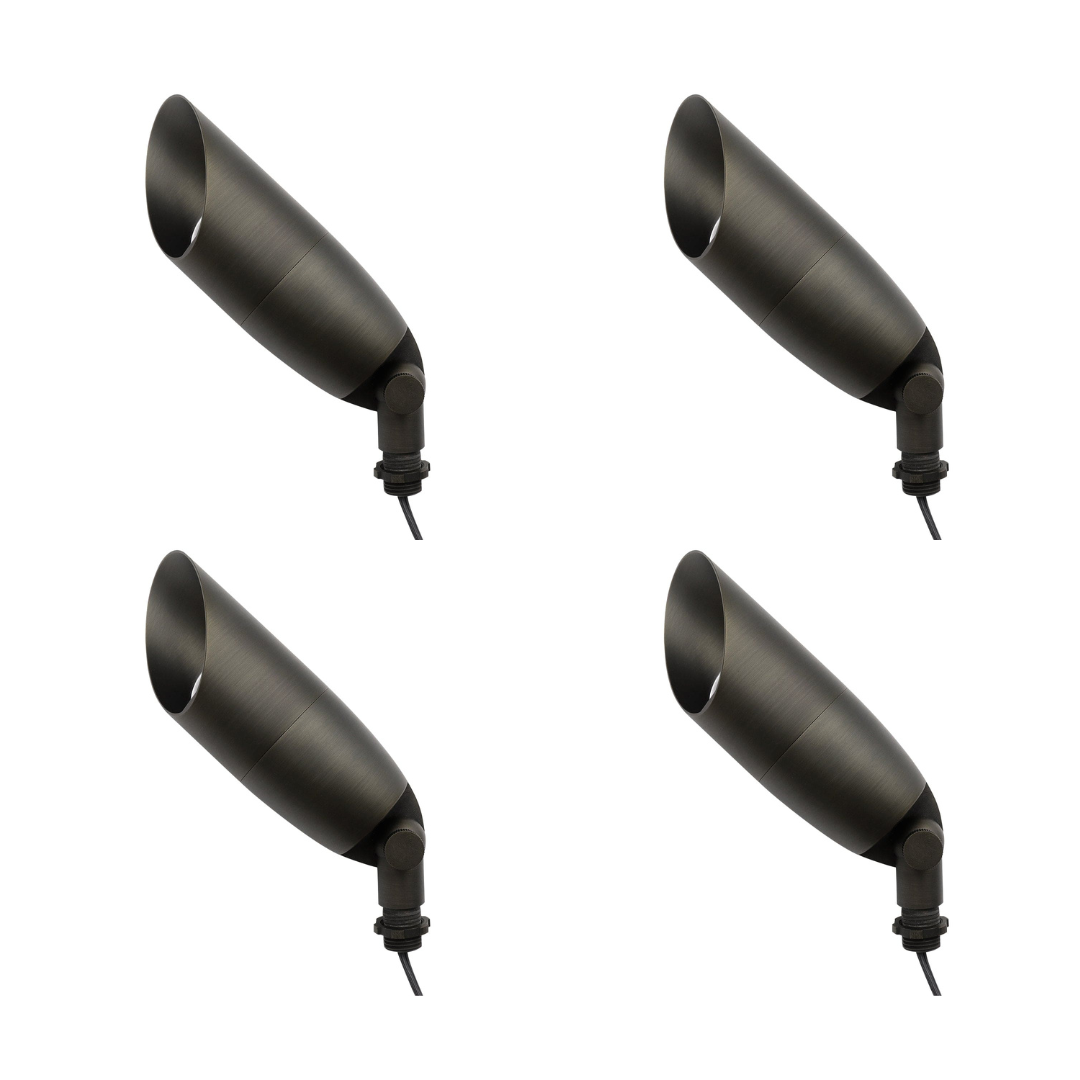Outdoor Landscape Lighting LED 12V Low Voltage AL15B with MR16 5W 3000K 4x/8x/12x Package Low Voltage Brass Directional Spotlight Outdoor Landscape Lighting 4 Pack