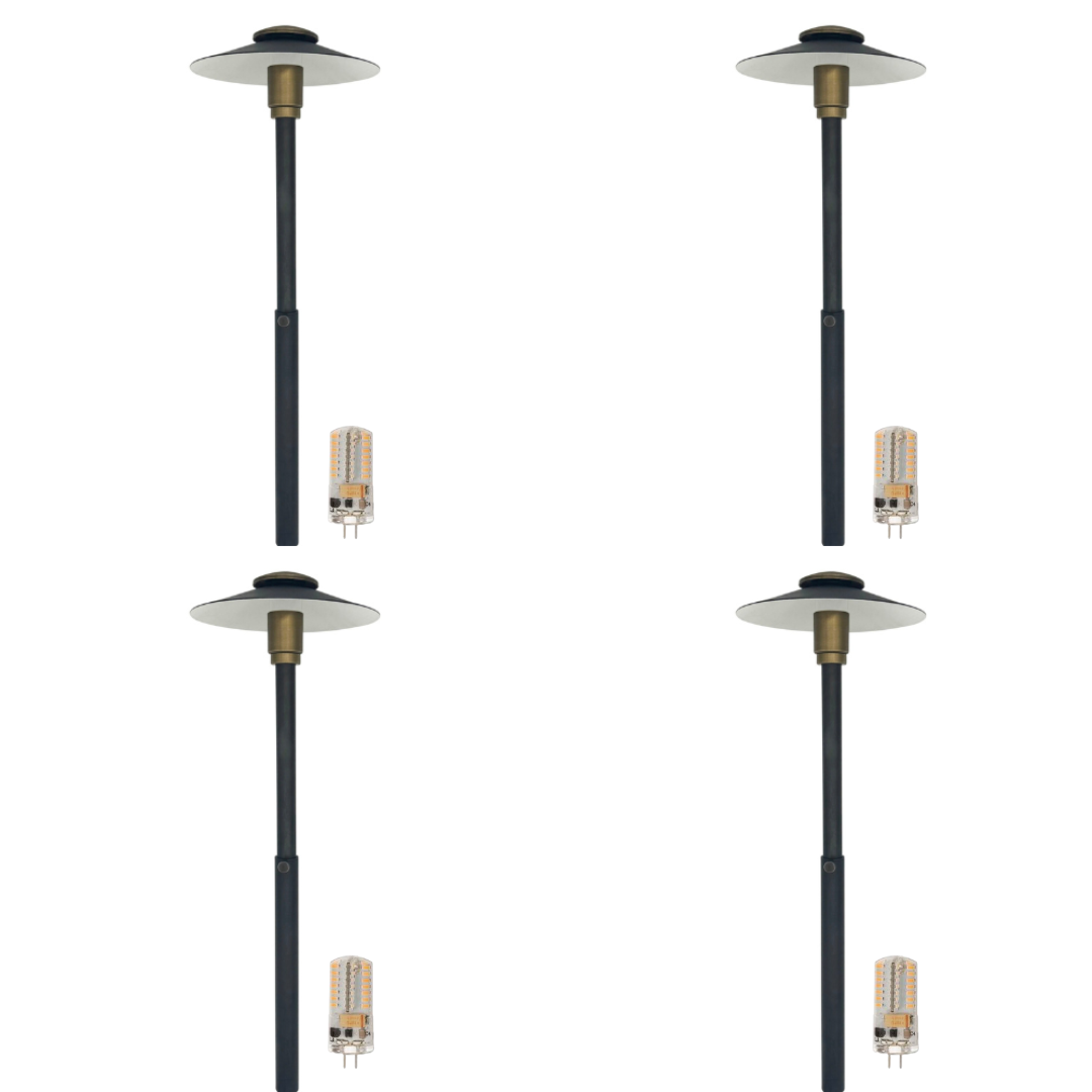 Outdoor Landscape Lighting LED 12V Low Voltage BPLP06 Stelvio Black Brass Adjustable Path Light 4x/8x/12x G4 2W Dimmable 2700K Package Low Voltage Outdoor Lighting 4 Pack