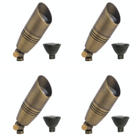 SPBP06 Tulay Antique Brass Spot Light 4x/8x/12x MR16 5W 2700K Package Low Voltage Landscape Lighting
