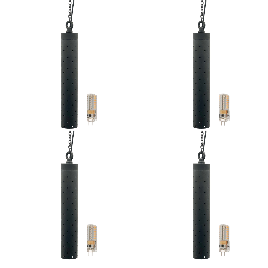 Outdoor Landscape Lighting LED 12V Low Voltage HLBP01 Stelvio Black Cast Brass Hanging Pendant Light 4x/8x/12x G4 2W Dimmable 2700K Package Low Voltage Outdoor Lighting 4 Pack