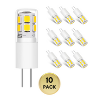 10 Pack G4 1.3W Bi Pin 3000K/6000K LED Ceramic Capsule 120V Line Voltage Bulb Energy Efficient Light