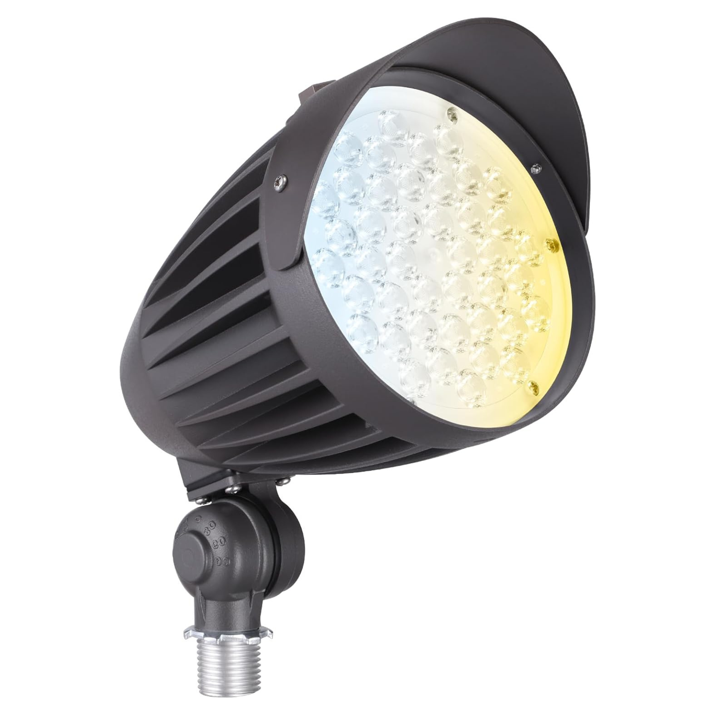 Outdoor Landscape Lighting LED 12V Low Voltage CDLCC40 120V Line Voltage Cast Aluminum Spotlight | 20W/30W/40W Adjustable Wattage 3CCT 3000K/4000K/5000K LED Bullet Flood Light, Photocell, 4880LM 100-277V Commercial Landscape Lights, ETL Listed IP65