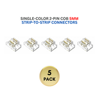 5-Pack SLD 2-Pin Low-Voltage for Single-Color COB Dotless Strip Light Connectors 5mm, 8mm and 10mm
