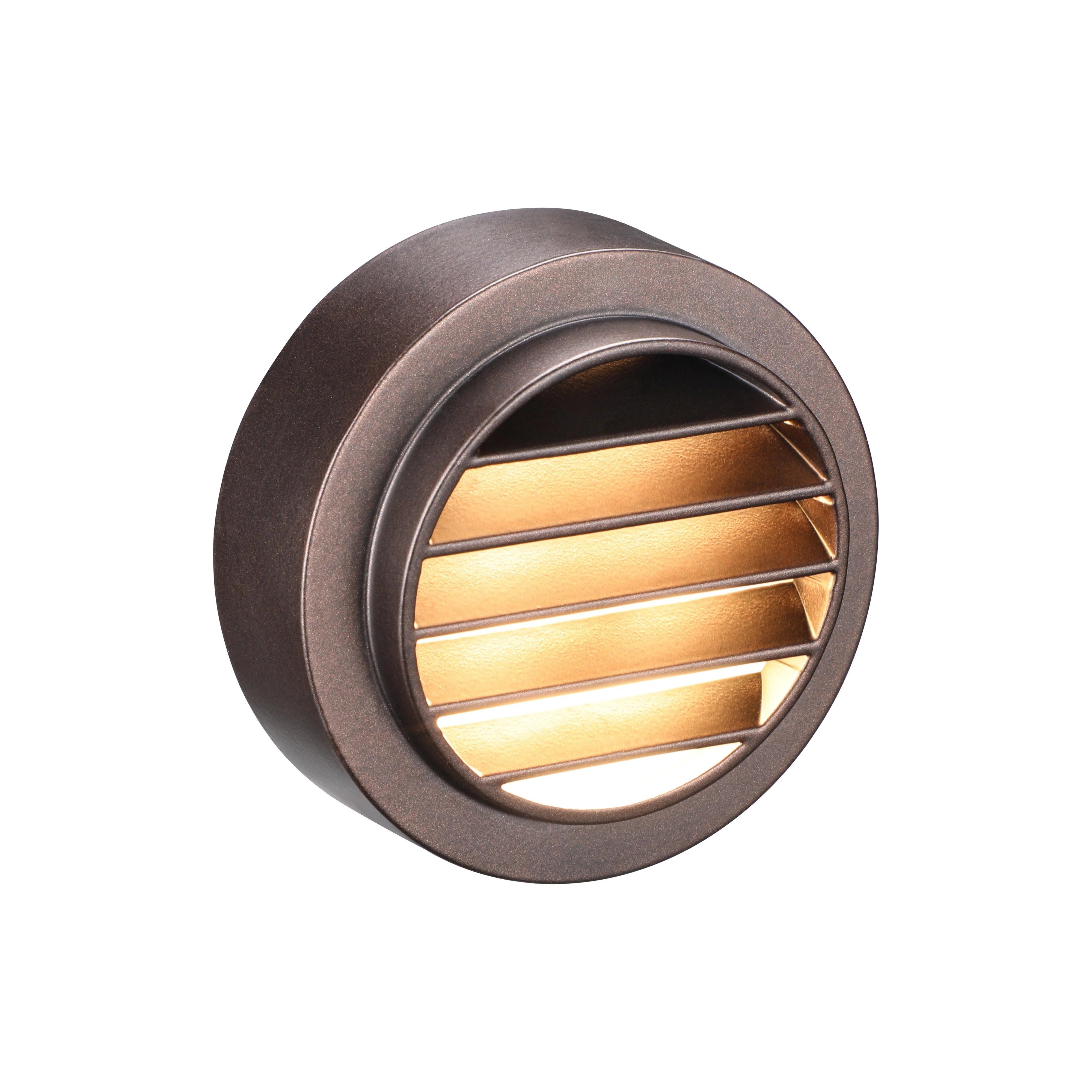 Outdoor Landscape Lighting LED 12V Low Voltage STAL02 Ventilatore Aluminum Round Surface Mount Integrated 3W 3000K LED Deck Light Low Voltage Landscape Lighting 1 Pack