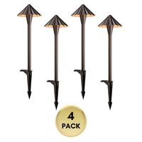 CDPAL04 Ombrello Ondulato LED Landscape 3CCT Pathway Lights, 3000K/4000K/5000K, 5W 12-24V AC/DC Low Voltage Oil-Rubbed Bronze Hexagonal Outdoor Landscape Lighting