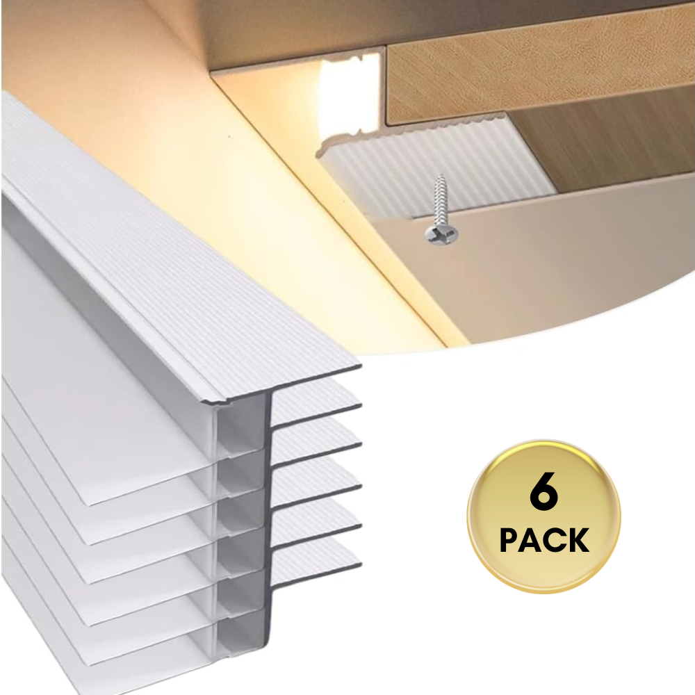 Outdoor Landscape Lighting LED 12V Low Voltage AC18 Suspended Ceiling Z-Type Aluminum Channel with 3.3FT/1M For Max Inner 13.8mm Width LED Strip Lights Pack of 6/10 6 Pack of 3.3ft (1M) White