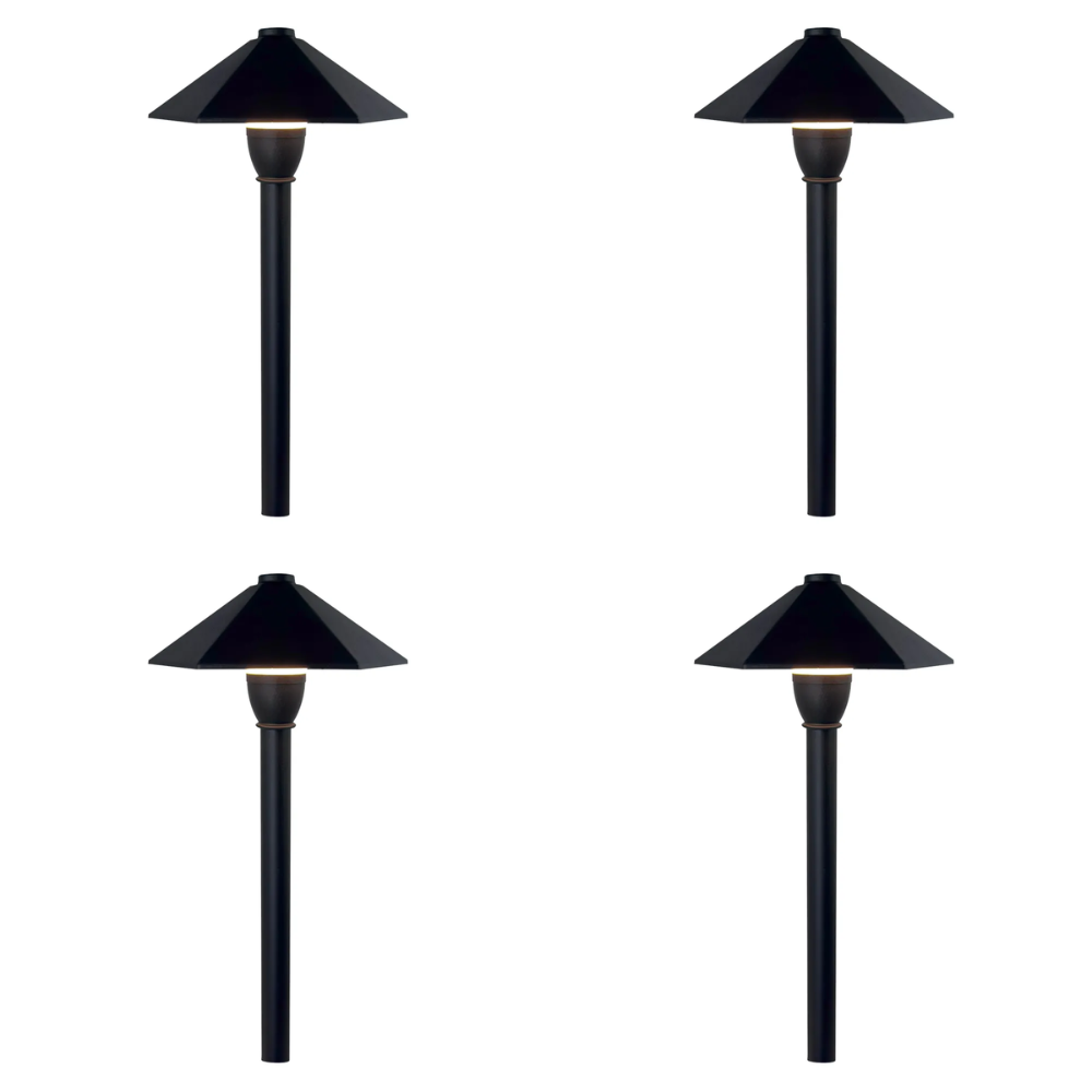 Outdoor Landscape Lighting LED 12V Low Voltage CDPA78 4x/8x/12x Package 3W 12V AC/DC Low Voltage Hexagon Umbrella Hat 5CCT Integrated LED Aluminum Path Light