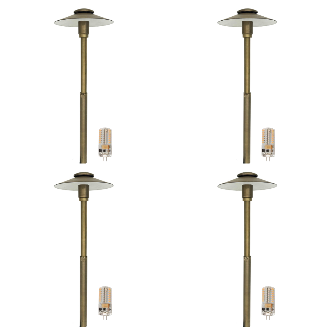 Outdoor Landscape Lighting LED 12V Low Voltage BPLP06 Stelvio Antique Brass 4x/8x/12x G4 2W Dimmable 2700K Package Adjustable Path Light Low Voltage Outdoor Lighting 4 Pack