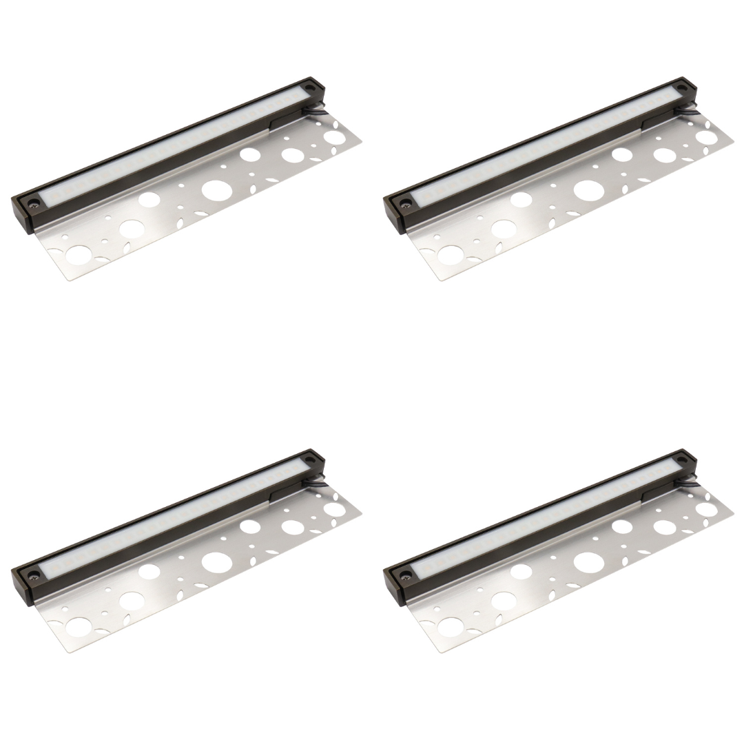 HL12B04 4x/8x/12x Package 4W 12" Solid Brass 2700K Warm White Integrated LED Hardscape Light Low Voltage Landscape Lighting