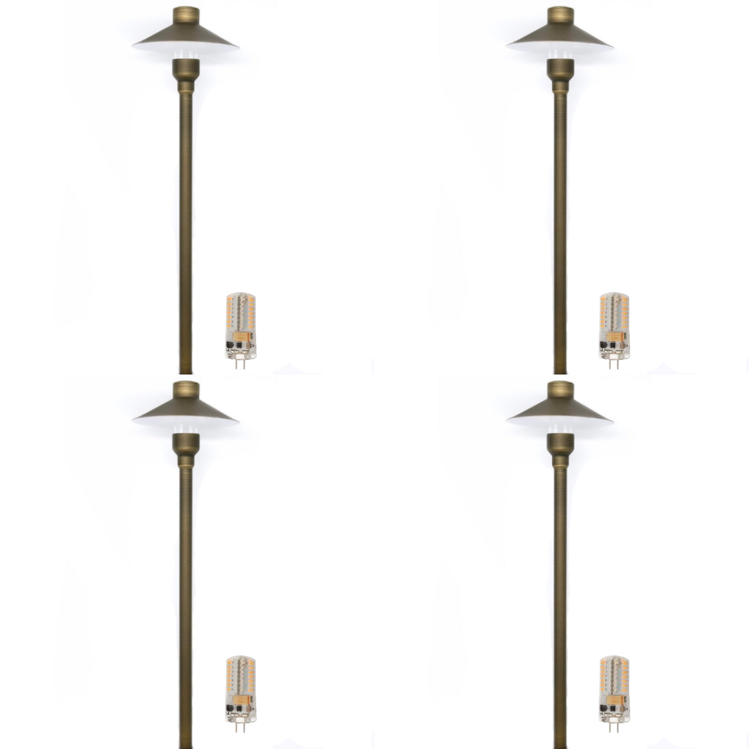 BPLP08 Tulay BH 18" Antique Brass Path Light 4x/8x/12x G4 2W Dimmable 2700K Package Low Voltage Landscape Lighting