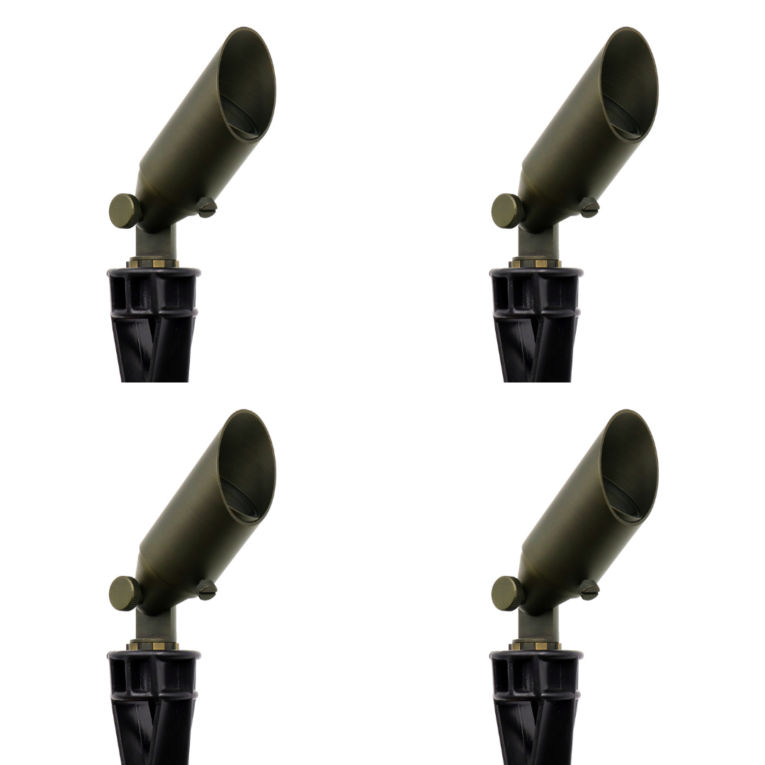 Outdoor Landscape Lighting LED 12V Low Voltage AL13B with MR11 2.5W 3000K 4x/8x/12x Package Low Voltage Mini Brass Adjustable Directional Spot Light Outdoor Landscape Lighting 4 Pack