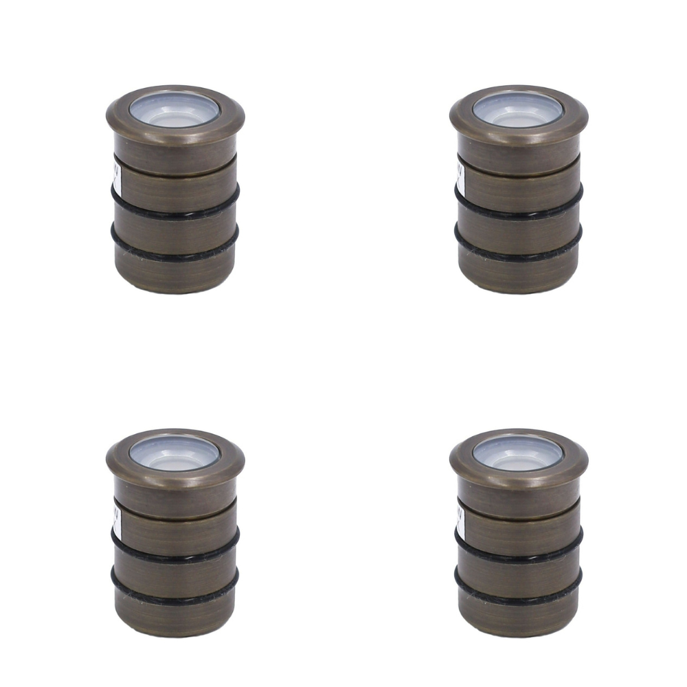 Outdoor Landscape Lighting LED 12V Low Voltage STBP09 Luz Brass / Stainless Steel Louvered 4x/8x/12x 0.5W 2700K Integrated LED Package In Ground Light Low Voltage For Outdoors LED Antique Brass 4 Pack