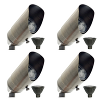 SPBP02 Rein Adjustable Brown Brass Spotlight 4x/8x/12x 12V MR16 4W 2700K Dimmable Package Low Voltage Landscape Lighting