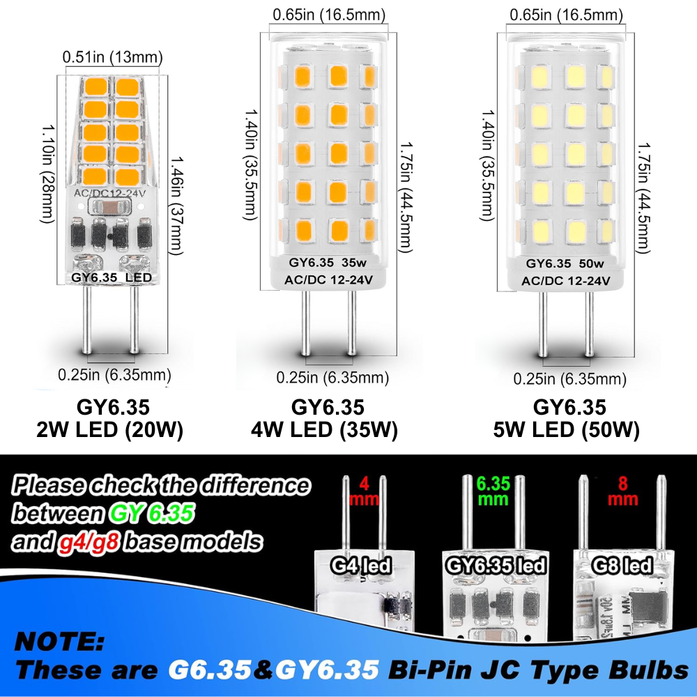 GY6.35 2700K 12V LED Bi-Pin JC Type Light Bulb Package | Landscape Lighting Accessory