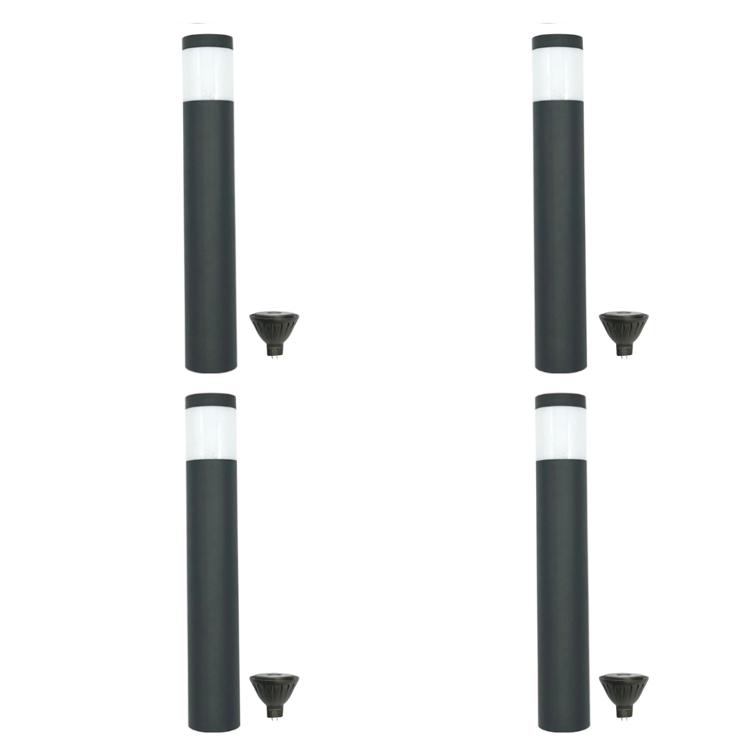 Outdoor Landscape Lighting LED 12V Low Voltage BPLP01 Brutus 15" Black Brass Bollard 4x/8x/12x MR16 4W Dimmable 2700K Package Light Low Voltage Outdoor Lighting