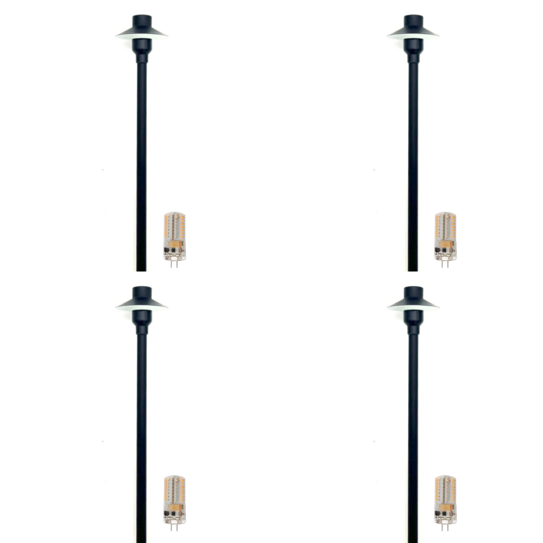 Outdoor Landscape Lighting LED 12V Low Voltage BPLP09 Tulay SH 18" Black Brass Path Light 4x/8x/12x G4 2W Dimmable 2700K Package Low Voltage Outdoor Lighting 4 Pack