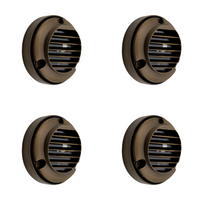 DL02B with G4 3W 2700K 4x/8x/12x Package Solid Brass Round Surface Mount Grilled Deck Light Low Voltage Landscape Lighting