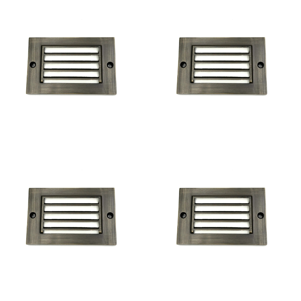 Outdoor Landscape Lighting LED 12V Low Voltage STBP07 Rein Brass Louv Mini 4x/8x/12x 2W 2700K Integrated LED Package Deck Light Low Voltage Outdoor Lighting Brass 4 Pack