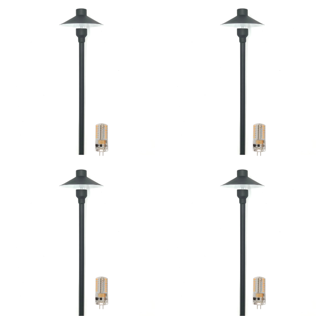 Outdoor Landscape Lighting LED 12V Low Voltage BPLP04 Rein Brown Brass Path Light 4x/8x/12x G4 2W Dimmable 2700K Package Low Voltage Outdoor Lighting 4 Pack