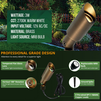 SPBA11 MR8 Mini Brass Spotlight with Fixed Shroud Low Voltage Outdoor Lighting