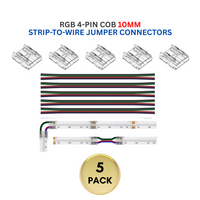 5-Pack SLD 4-Pin Low-Voltage for RGB COB Dotless Strip Light Connectors 10mm