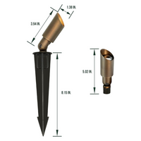 SPBA11 MR8 Mini Brass Spotlight with Fixed Shroud Low Voltage Outdoor Lighting