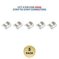 5-Pack SLD 3-Pin Low-Voltage for CCT COB Dotless Strip Light Connectors 10mm and 12mm