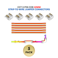 5-Pack SLD 3-Pin Low-Voltage for CCT COB Dotless Strip Light Connectors 10mm and 12mm