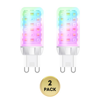 RGBCW G9 3W Smart WI-FI and Voice Control 120V Line Voltage LED Light Bulb 2 and 4 Pack, Energy Saving RGBCW Color Changing 2700K-6500K 120V Outdoor LED Bulb Compatible with Alexa and Google Assistant
