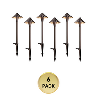 CDPAL04 Ombrello Ondulato LED Landscape 3CCT Pathway Lights, 3000K/4000K/5000K, 5W 12-24V AC/DC Low Voltage Oil-Rubbed Bronze Hexagonal Outdoor Landscape Lighting