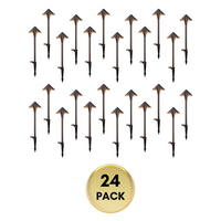 CDPAL04 Ombrello Ondulato LED Landscape 3CCT Pathway Lights, 3000K/4000K/5000K, 5W 12-24V AC/DC Low Voltage Oil-Rubbed Bronze Hexagonal Outdoor Landscape Lighting