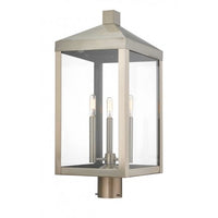 Nyack Outdoor Classics 3 E12 Candelabra Base Light Bulb Socket Large Outdoor Post Top Lantern 24