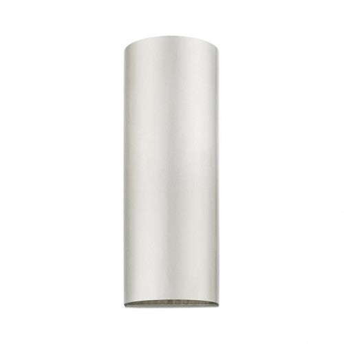 Bond Outdoor 1 E26 Medium Base Light Bulb Socket Outdoor ADA-Compliant Half Cylinder Wall Sconce 5"x14" Stainless Steel with Brushed Nickel Finish 120V for Garden, Interior, Exterior and Patio 22063-91