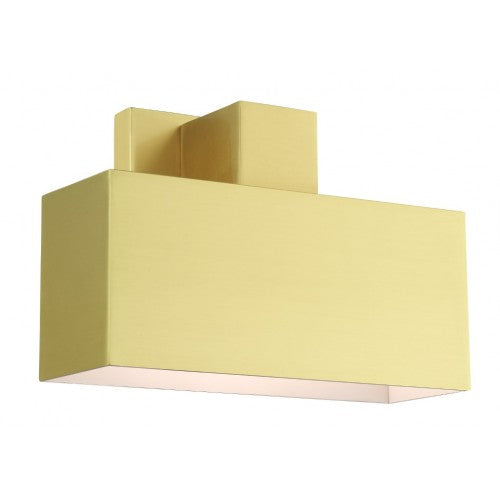 Lynx Indoor/Outdoor 1 E26 Medium Base Light Bulb Socket ADA-Compliant Solid Brass Wall Sconce 6.25"x9" Satin Brass Finish 120V for Garden, Interior, Exterior and Patio 22423-12